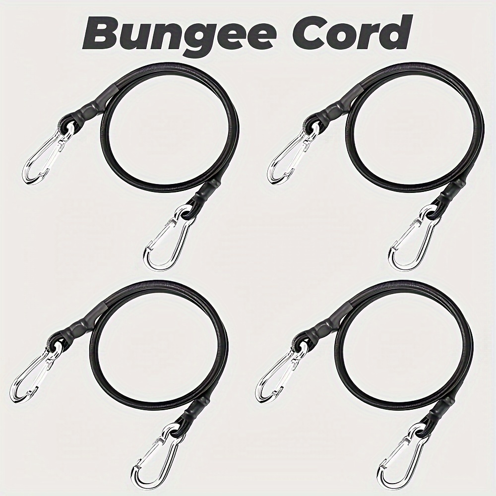 4pcs Bungee Cords With Hooks Elastic Rope Straps For Camping Bike