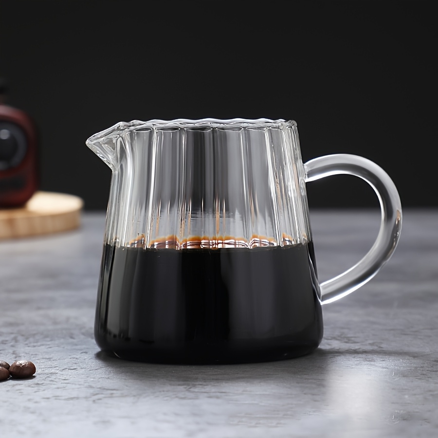 TEMU 1/2pcs Elegant Wave Shaped Crystal Glass Creamer Coffee Pitcher/serving Jug For Kitchen - Milk And Sauce