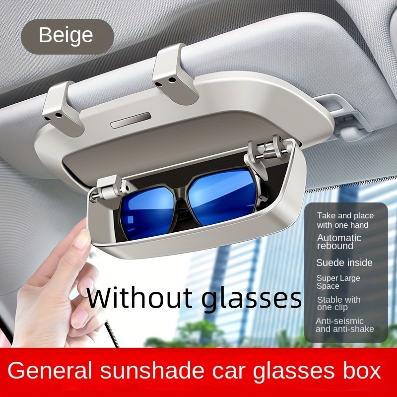 TEMU Car Glasses Case, Sunshade Multi-functional Car Sunglasses Holder, Car Glasses Clip, Modified Storage Box