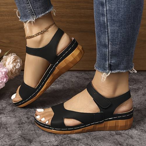 sandalias de mujer versátiles de moda , tacón de cuña, diseño , sandalias anchas para playa, zapatos de mujer