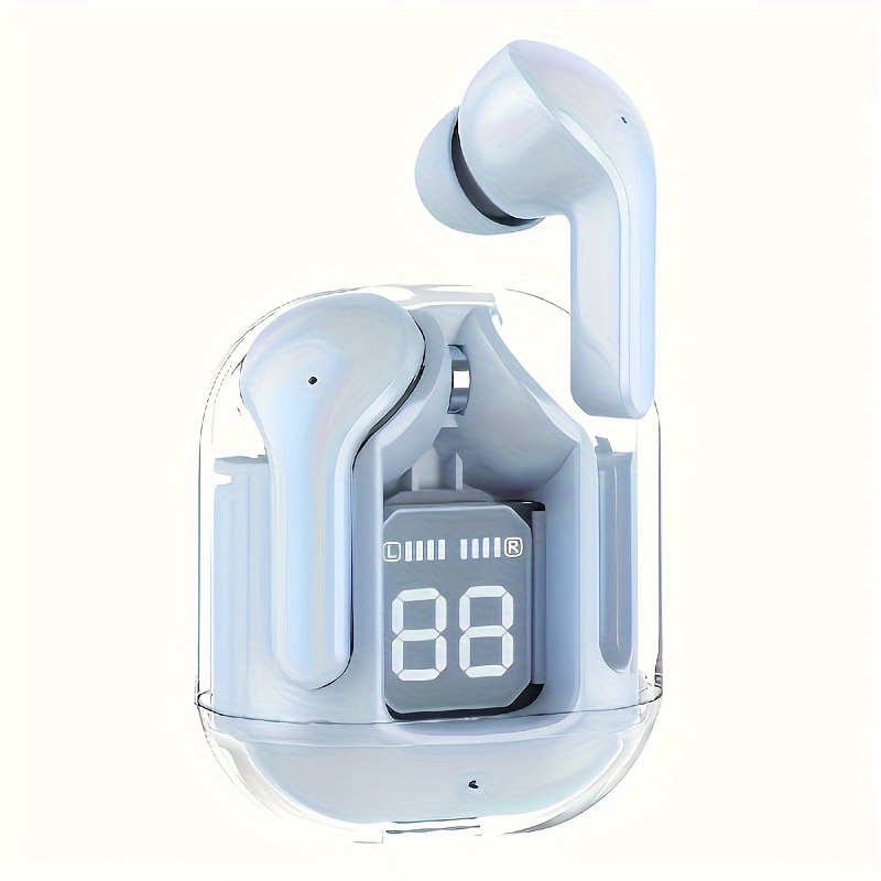 Mini cuffie intrauricolari wireless trasparenti TWS con display a batteria a LED_voghion.com