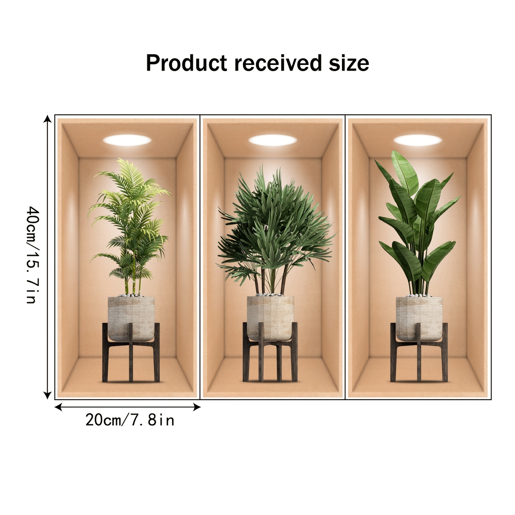 TEMU 3pcs, Green Plant Pot Pattern Stickers, Living Room Stickers, Bedroom Stickers, Porch Stickers, Bathroom Stickers, Office Stickers, Room Decor