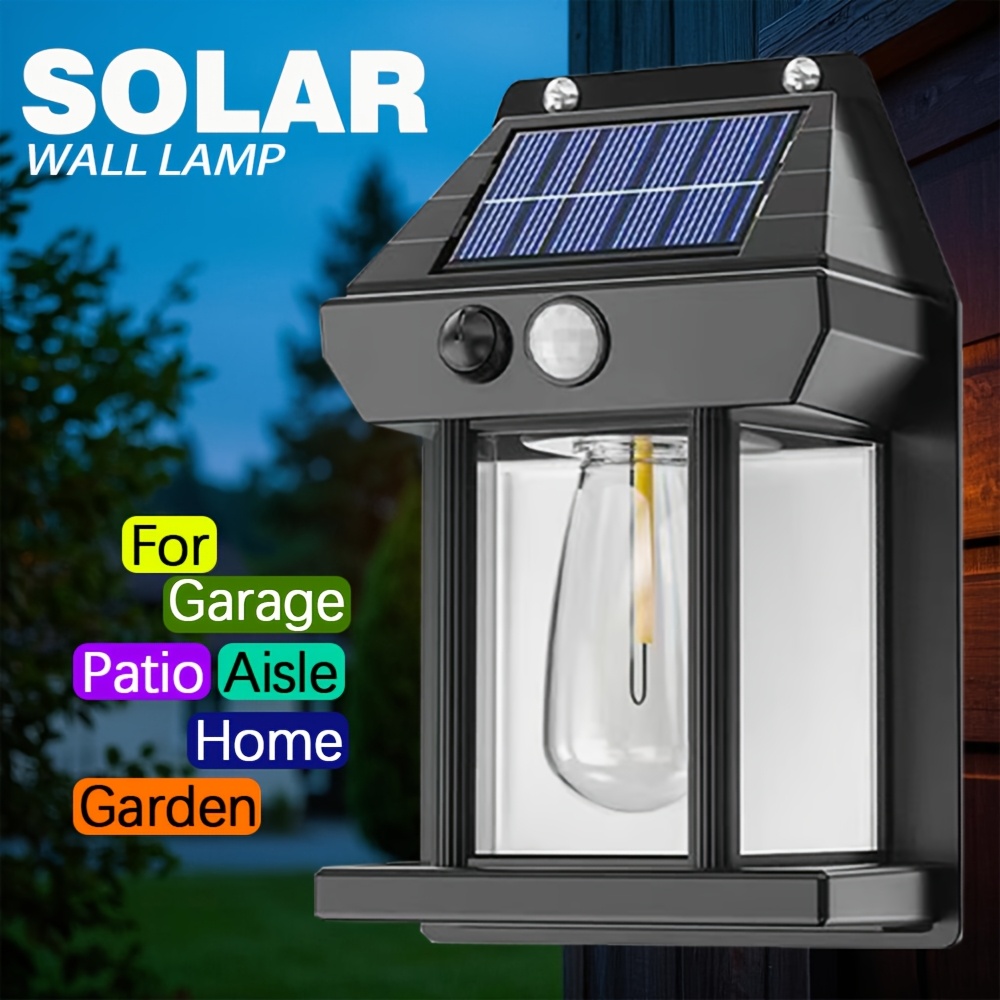 item picture 1pc   wall lamp solar rechargeable with motion sensing and automatic lighting at night 3     courtyard decoration induction lantern small night lamp