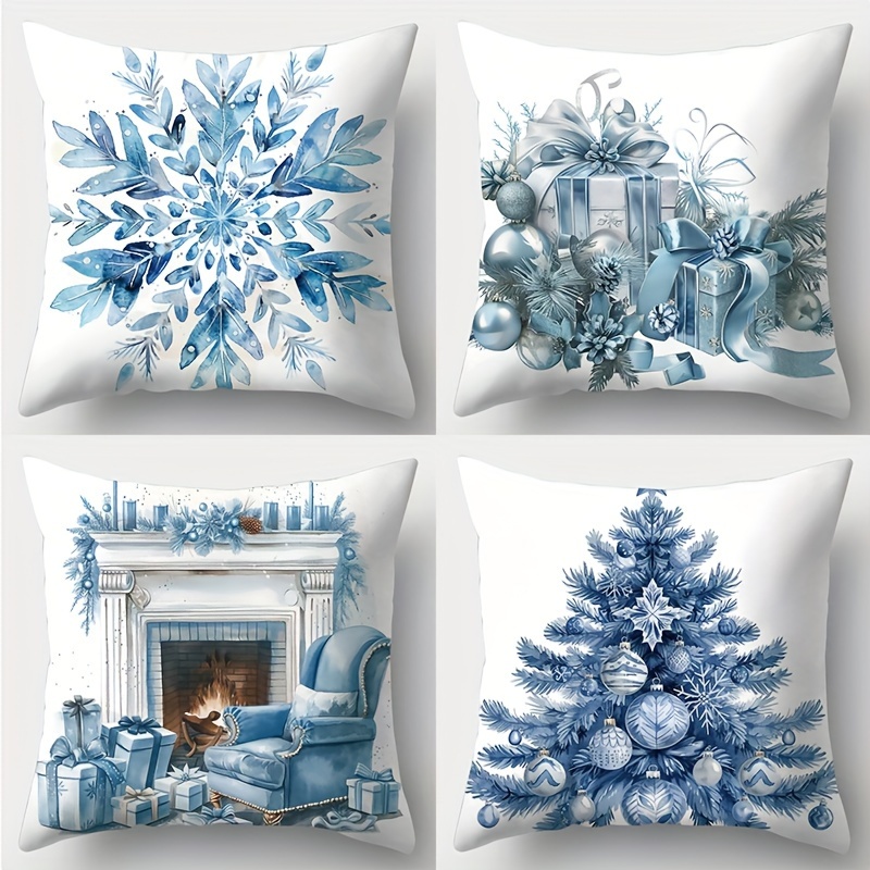 

4pcs, Christmas Pillowcase, 17.72 * 17.72 , Suitable For And Sofa Decoration, Accessories, Sofa, Pillowcase, (excluding )