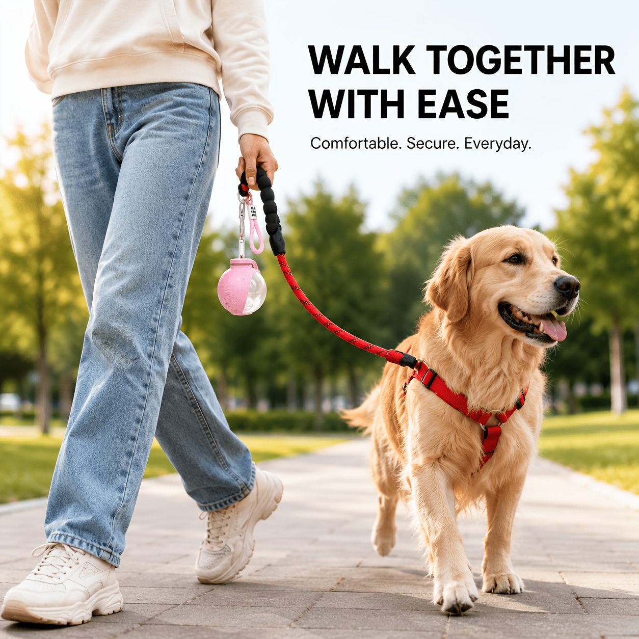 High-Quality 4pcs Dog Walking Gear Set, Adjustable Harness and Leash