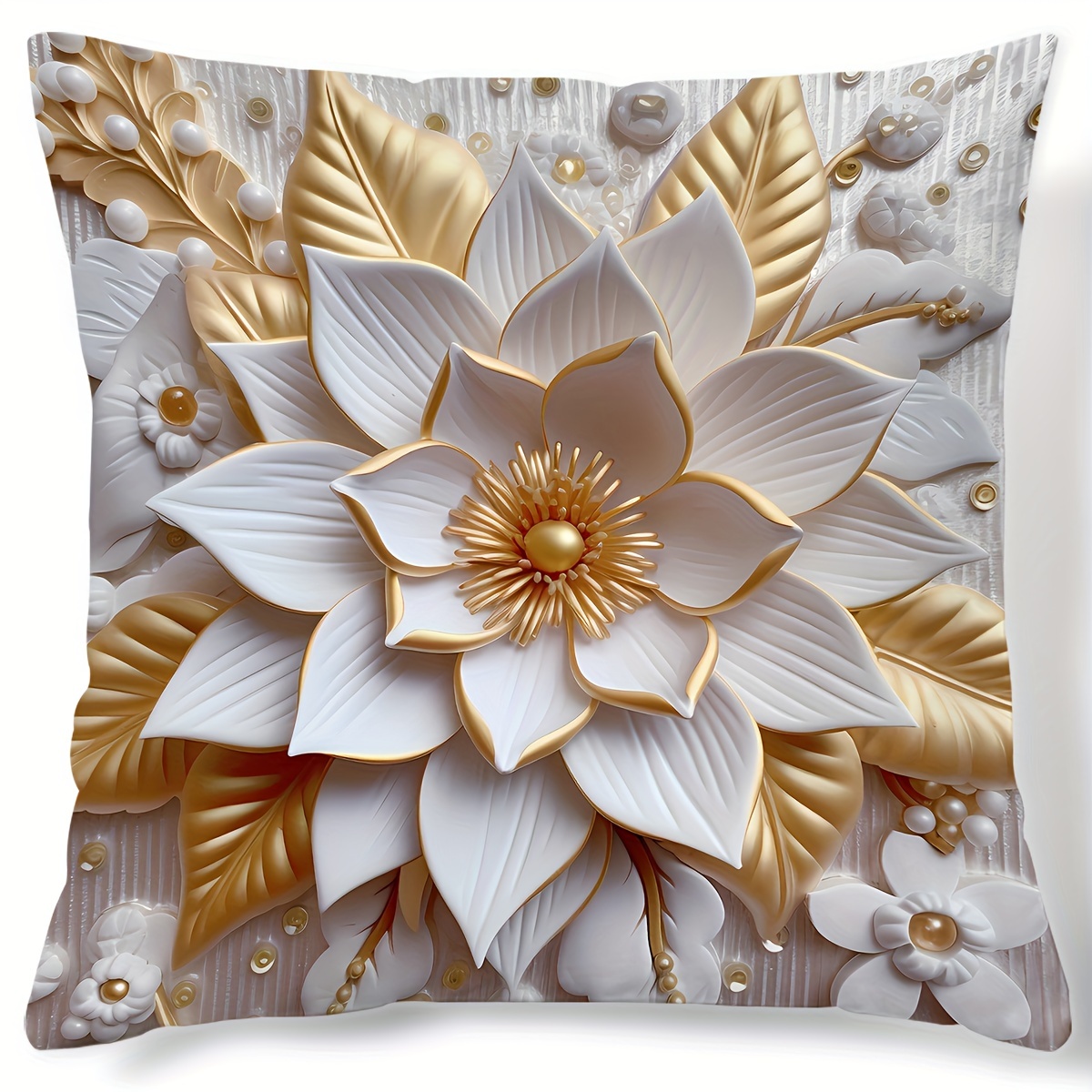 

1pc, - Flowers Series Pattern Digital Printed Pillow Cover, Single Sided Printing, 17.7 Inches * 17.7 Inches, Suitable For Sofa, Living Room, Bedroom Home Decoration, No Pillow