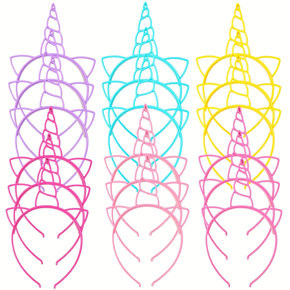 18 Unicorn Headbands With Plastic Teeth, Birthday Party Headbands, Unicorn Headpiece Costume Hair Accessories