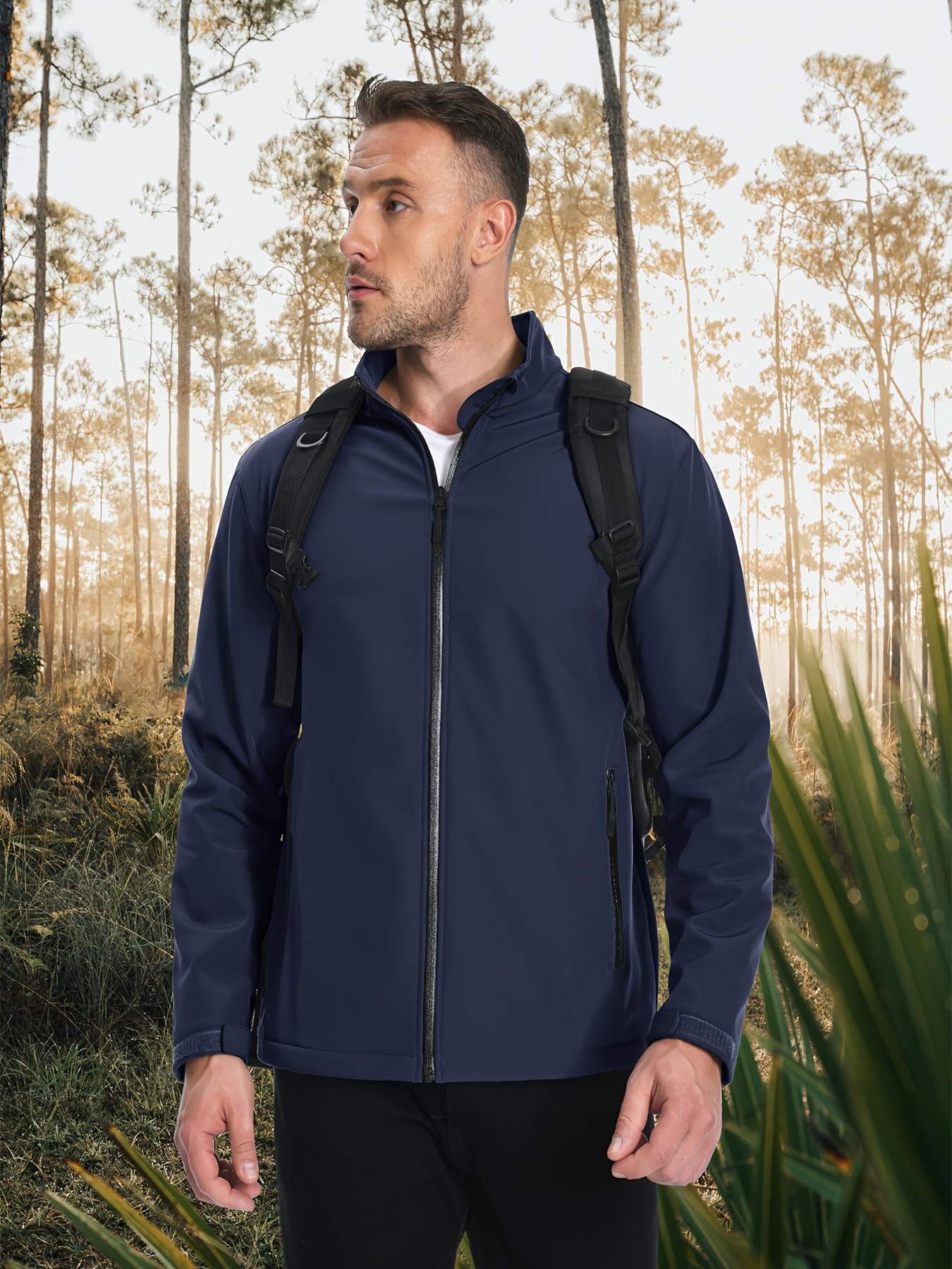 Softshell Jacket Men's Rain Jacket With Fleece Lining Mens