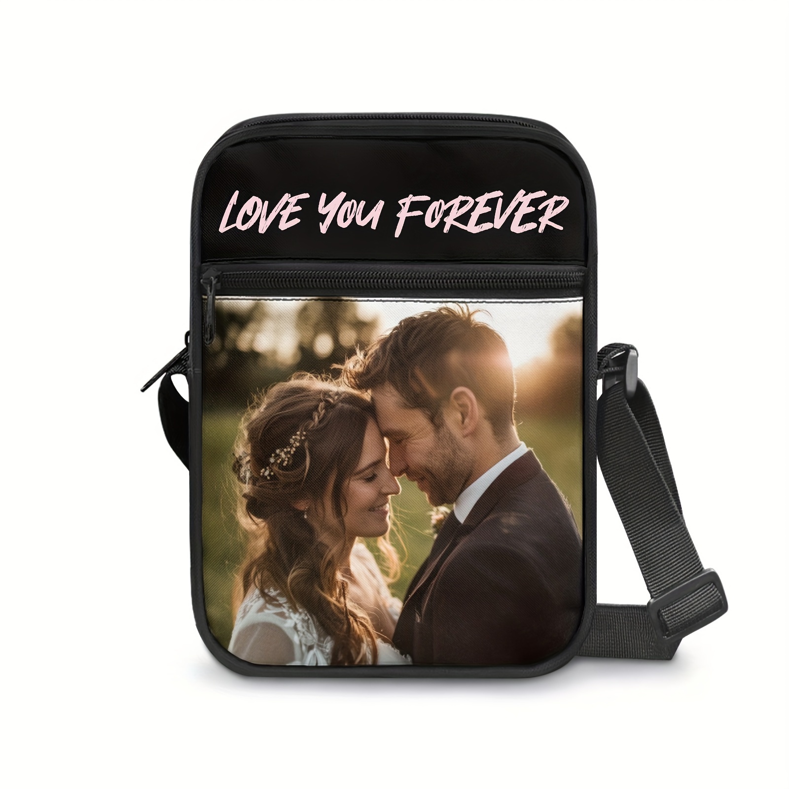 TEMU Customizable Photo Bag - Double , - & Use - 's , Polyester, Machine -