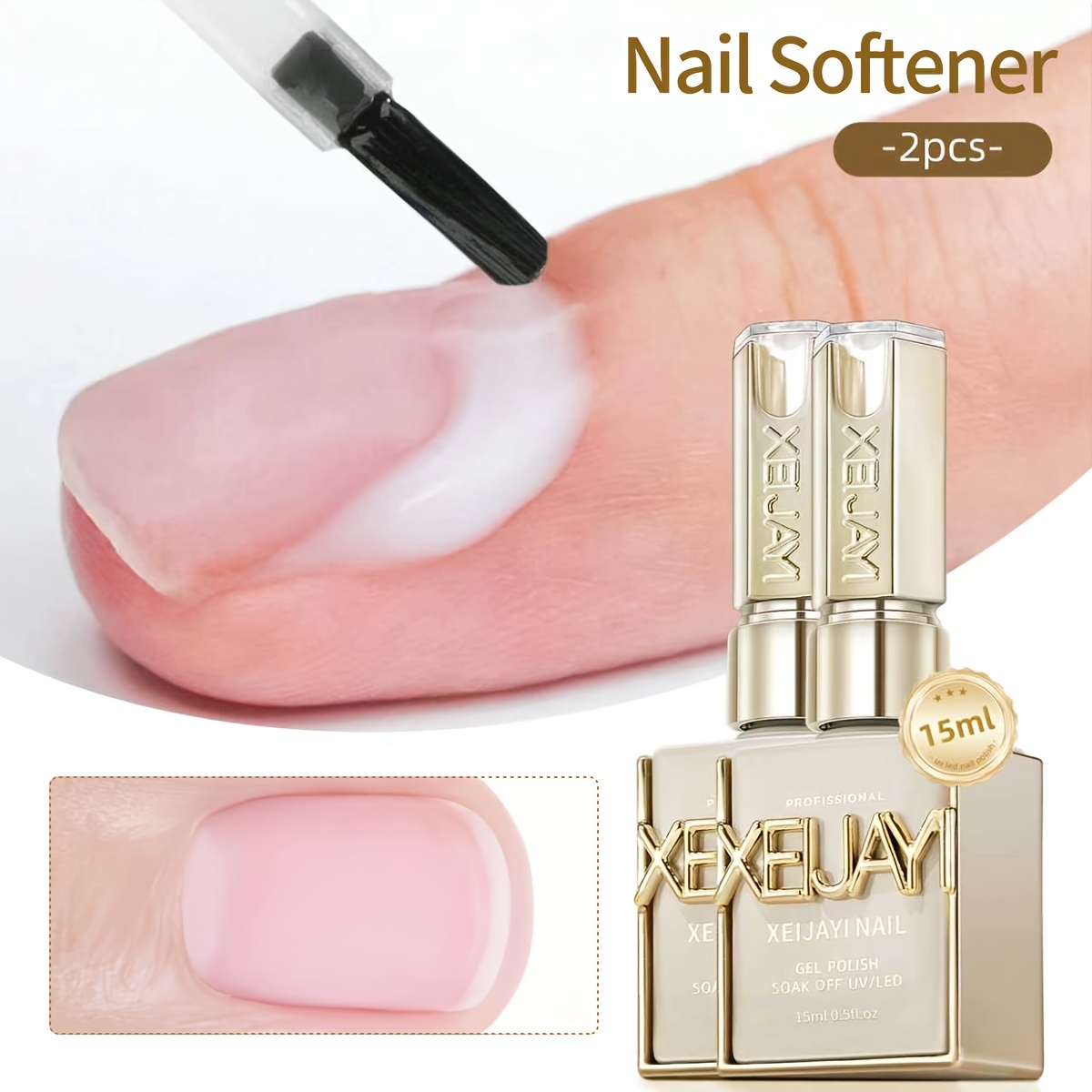 Image of 2pcs 15ml For Nail Softener And Dead Skin Exfoliator For Nail Care, Direct Prevention Of Hangnails, Exfoliation, Softening, Warming And Softening For Nail Salon Care Before For Nail Care