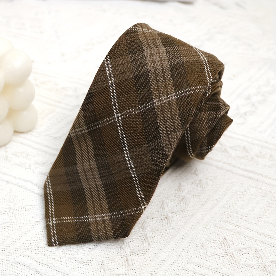 TEMU 1pc Jk/dk School Style Plaid Hand-tied Tie Suitable For Casual Daily Street Wear