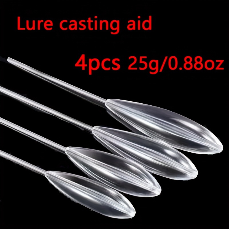 TEMU 4pcs Transparent Slow-sinking Floats, Fishing Casting Aids, Suitable For Techniques Like Lure Fishing And Fly Fishing, Ideal For Long-range Of