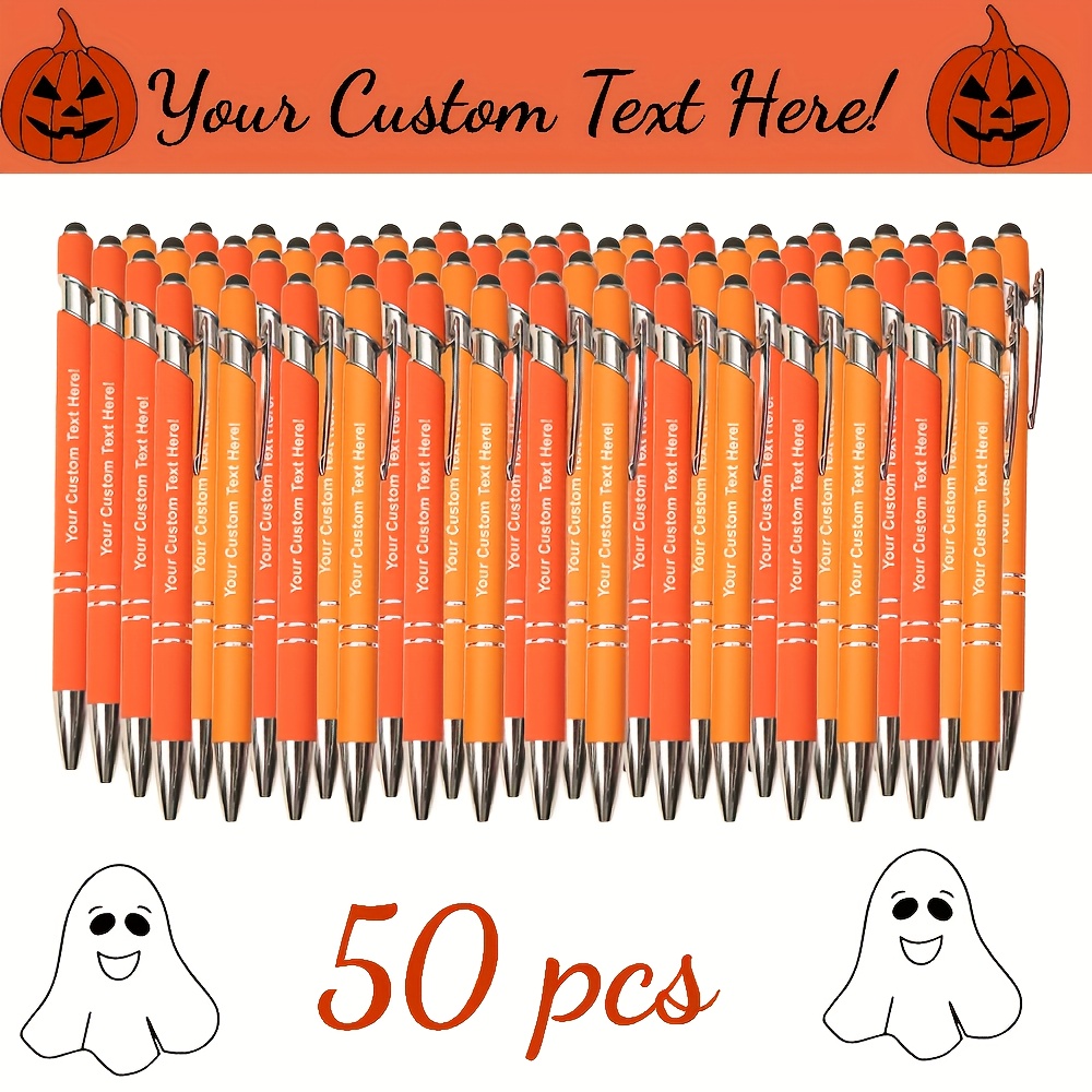 TEMU 50 Penne a personalizzate, penne stilus personalizzate, penne personalizzate stampate in metallo, leggere e adatte per disegnare, esami e regali