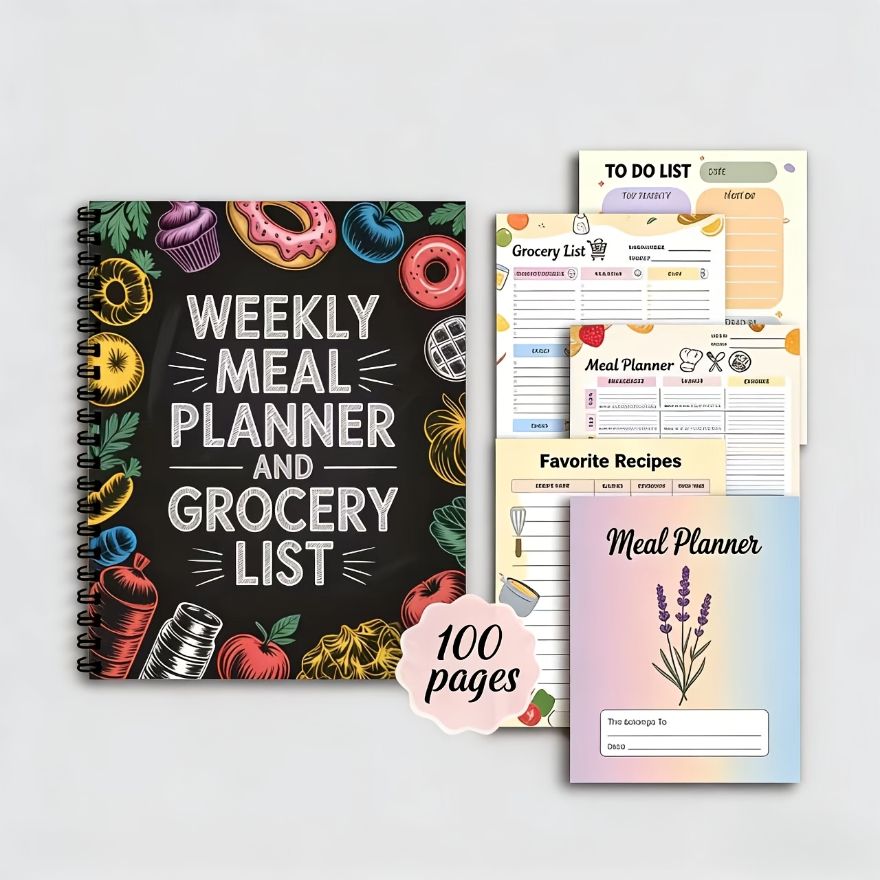 weekly meal planner with shopping list 100 page coil bound meal prep journal suitable for budgeting and menu planning