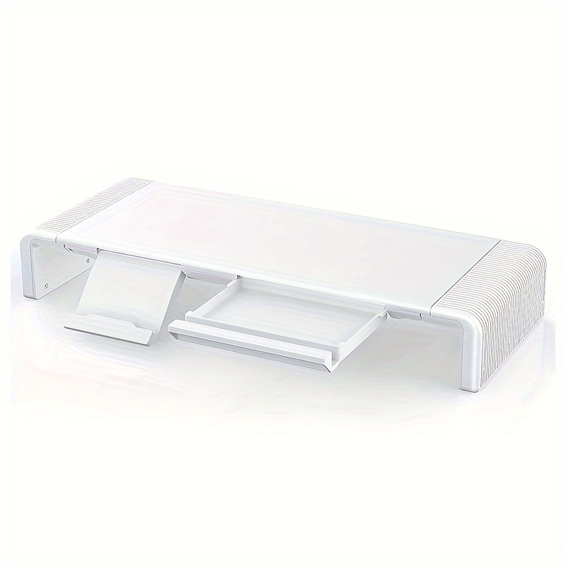 TEMU Foldable Holder With Drawers And Storage Space Adjustable Stand For Computers Laptops Monitors Printers Televisions