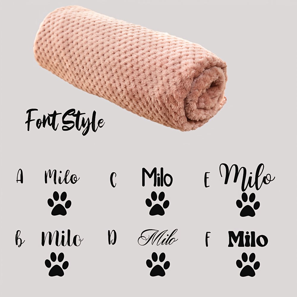 TEMU 1pc Personalized Pet Blanket With Name & - Name Suitable For Dogs And Cats, Soft Warm Blanket Suitable For Bed, Couch,, Machine Washable For