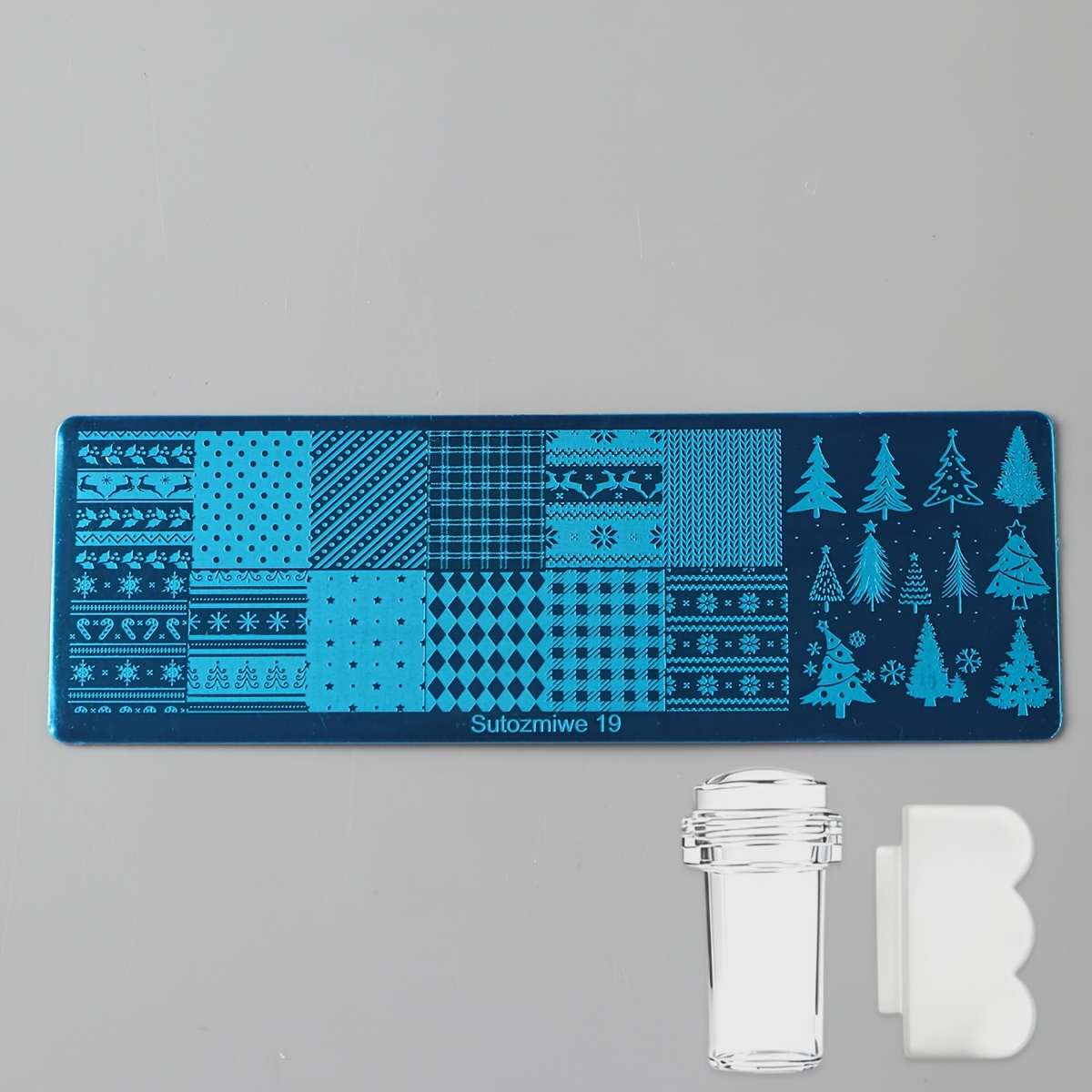 Reusable Nail Stamping Plate Set with Stamper & Scraper
