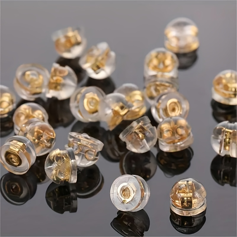 10pcs Silicone Ear Stud Back Plug Earrings Pin Backs, Hypoallergenic Semi-circular Hamburger Ear Plug Jewelry Accessories Safety Earrings Pin Backs Accessories