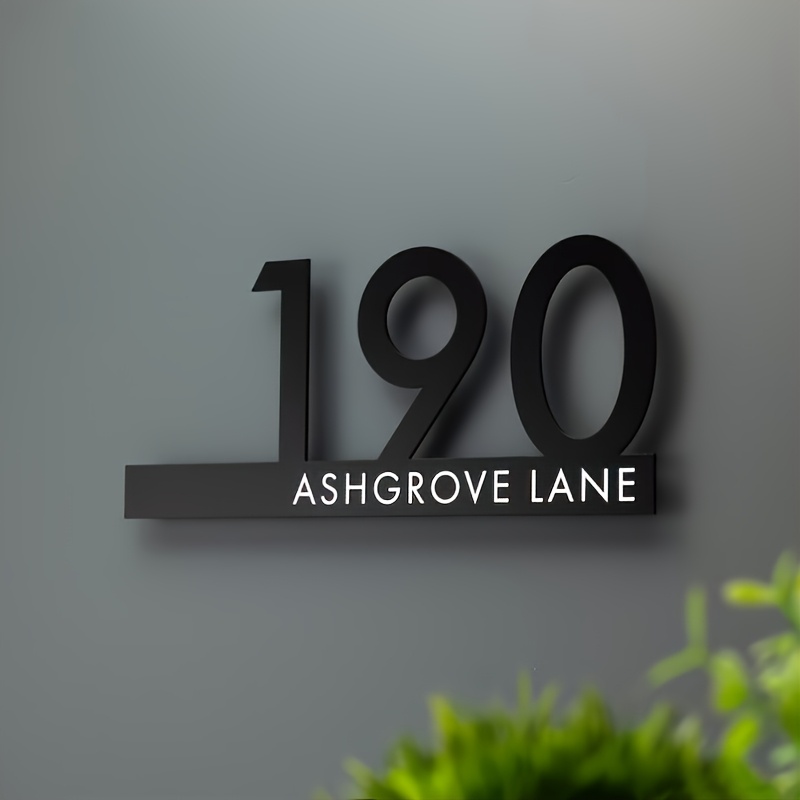 TEMU 2d Flat, Custom Personalized Acrylic Address Plaques, High-end Personalized Numbers, Wall-mounted Outdoor Address Markers For Home And Garden