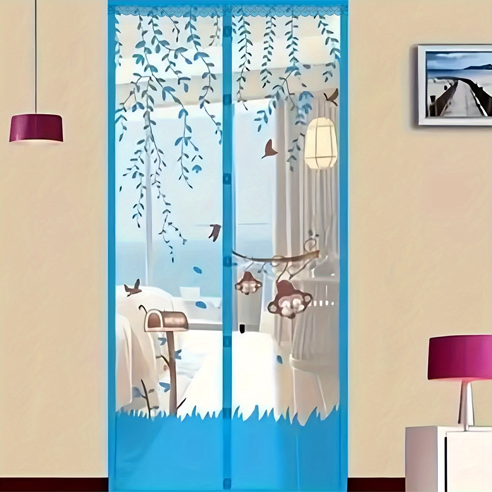 Image of 1 Set Magnetic Screen Door, Self Sealing Heavy Duty Hands Free Mesh Partition, , Pet And , 35.43 Inch X 83 Inch