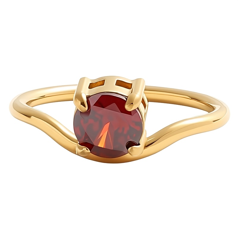 Stylish Minimalist Stainless Steel Ring with Synthetic Zircon