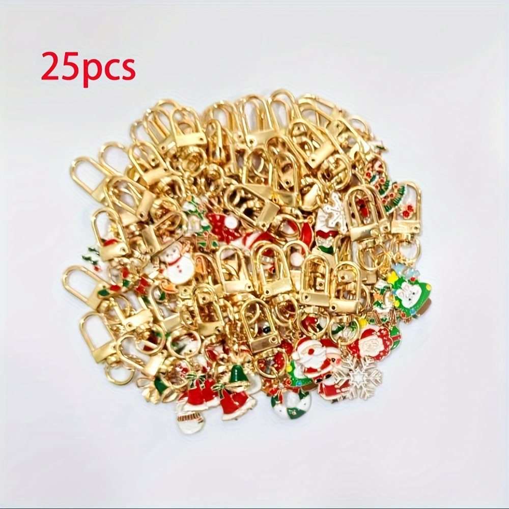 

25pcs Christmas Keychain Set - Alloy , Assorted Styles For & Backpacks,