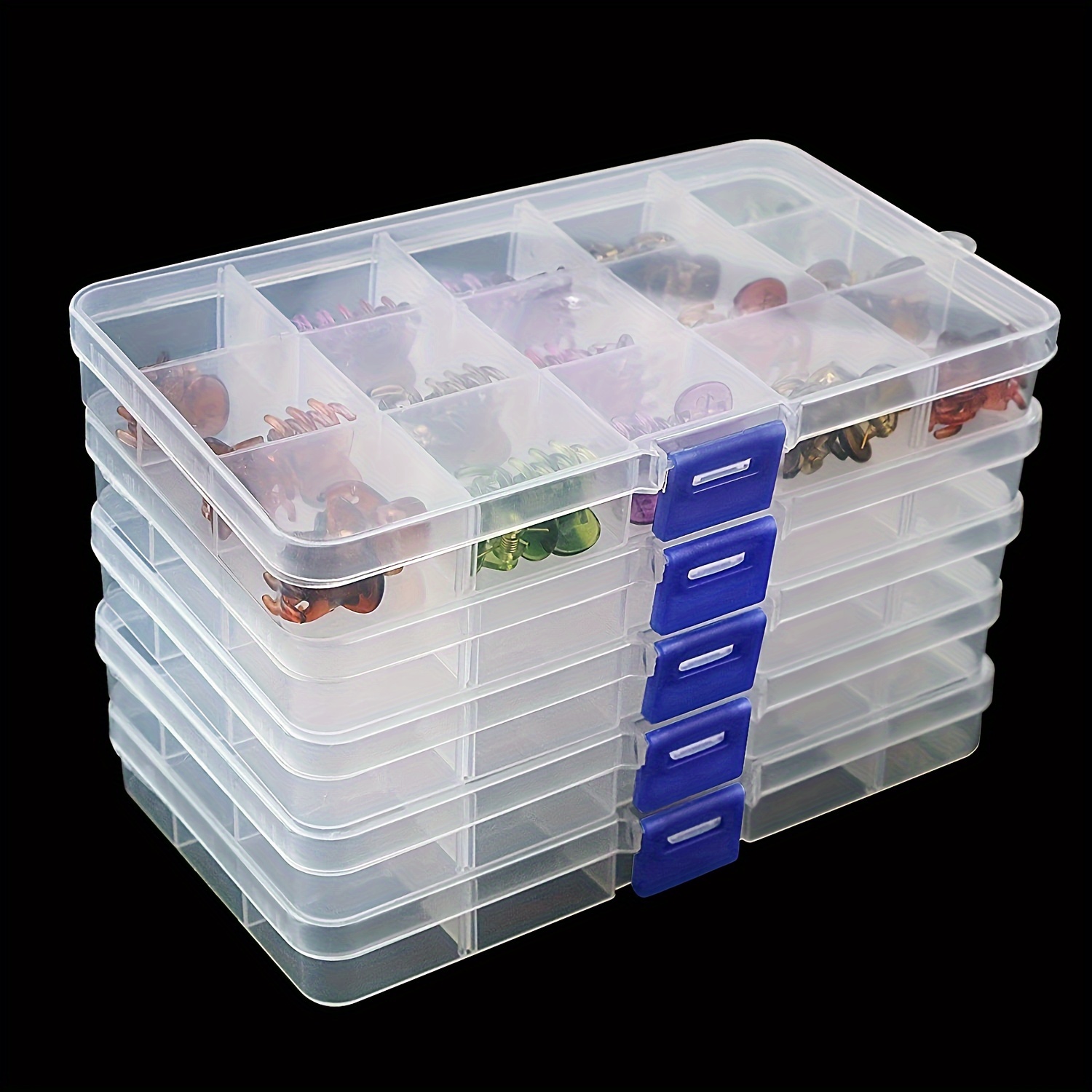 

4- Portable Jewelry Boxes Compartments - Plastic Organizer For , Jewelry, And Storage