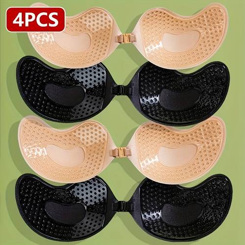 4pcs small bust push up invisible seamless silicone nipple covers for women designed for wedding dresses and formal gowns lifts and enhances prevents nipple show
