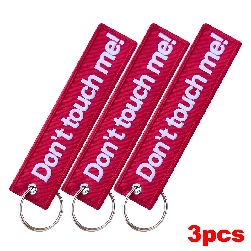2pcs/3pcs Set Me Embroidery Funny Keychain | Motorcycle Key For Men Women, Fabric, Ferroalloy Chain, , Street Style By Voikukka
