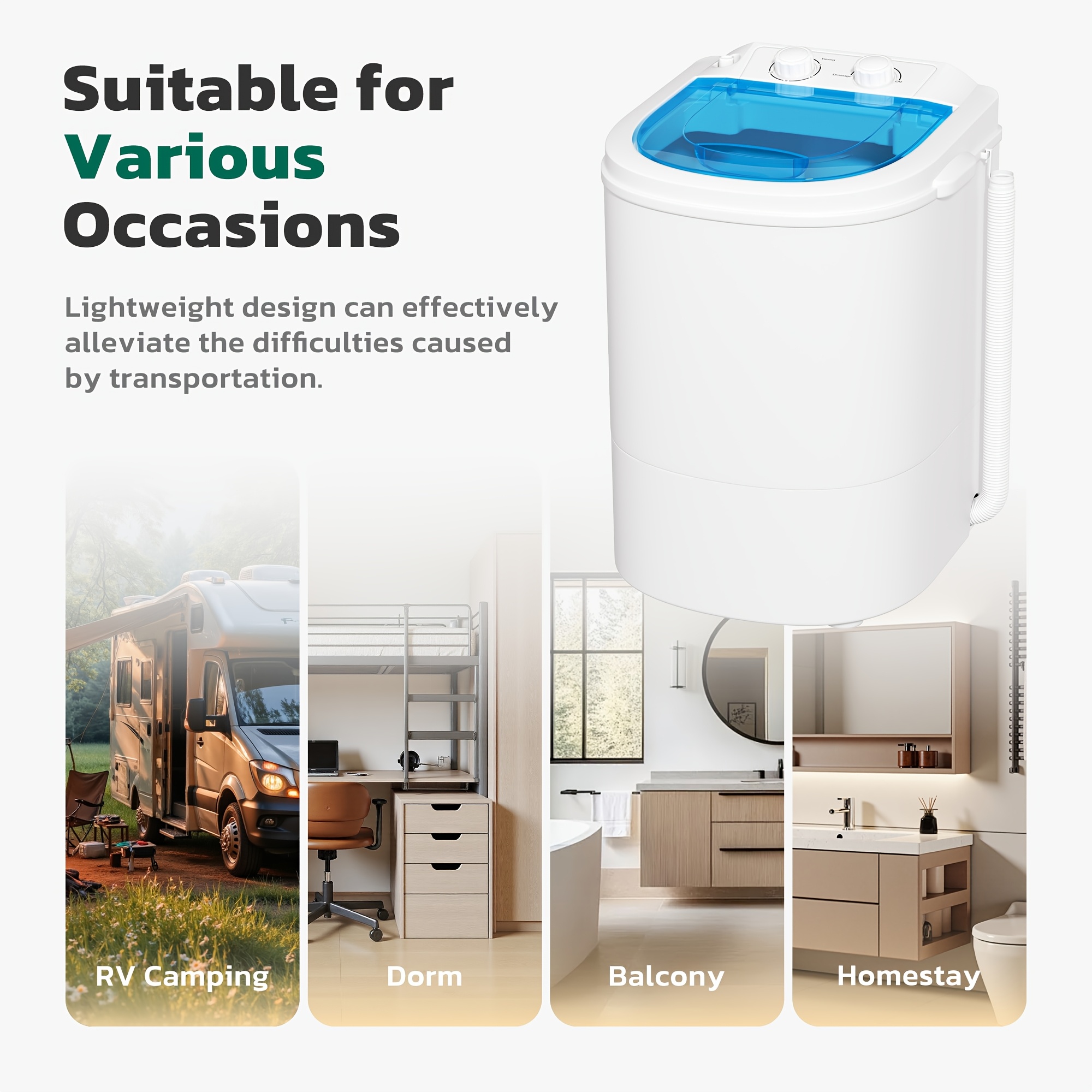 6.6 Lbs Mini Washer Machine And Spin Dryer Combination,, Compact Laundry Solution, Portable Washing Machine, Single Tub Laundry Small Washer for Apartments, Dorms, RV, Traveling