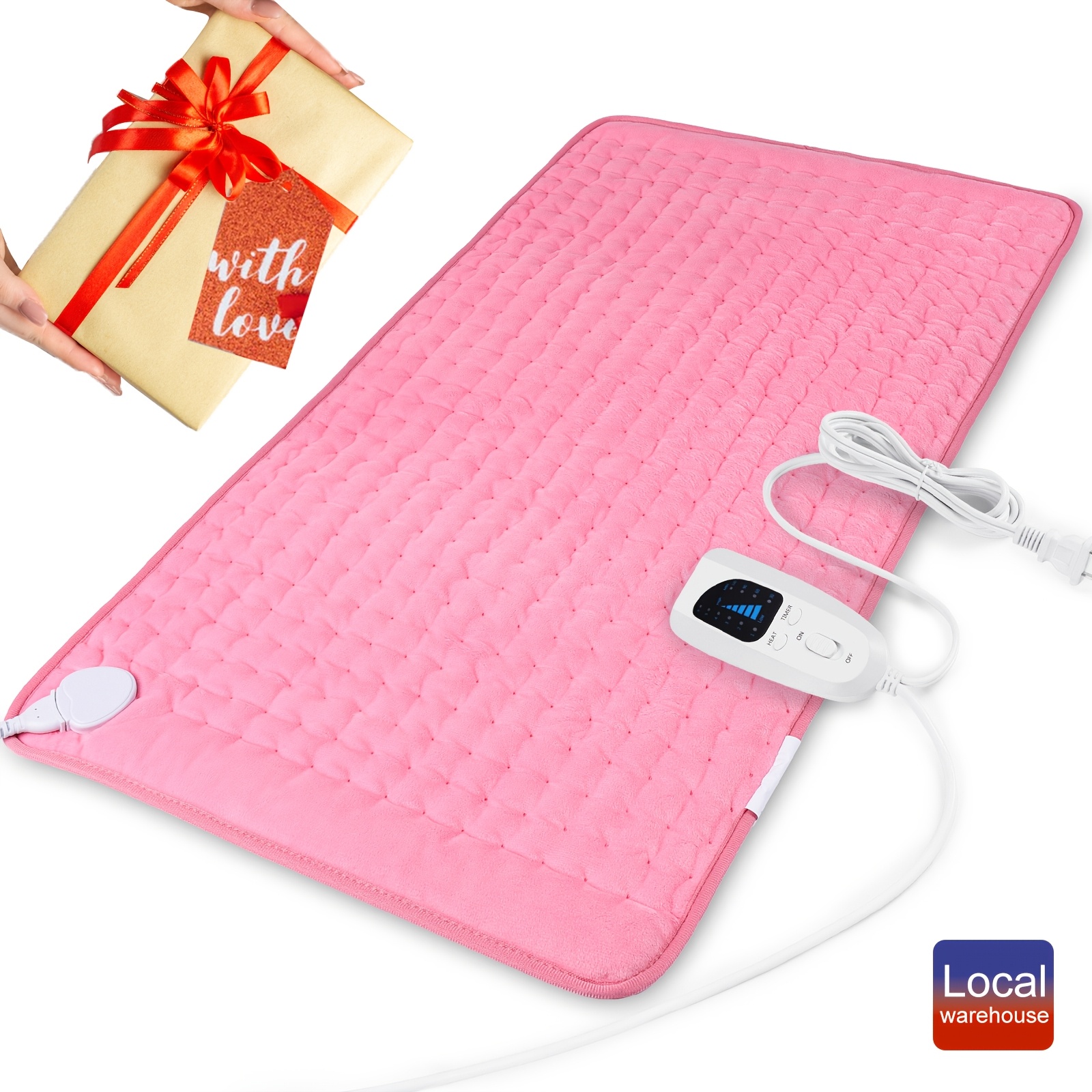 

Controlled Pad| Soothing Pink Back, Neck, And Shoulder Pad - 33x17in Electric Blanket With 6- Temperature Control, Auto , Dry & , Machine Washable - Ideal Gift For