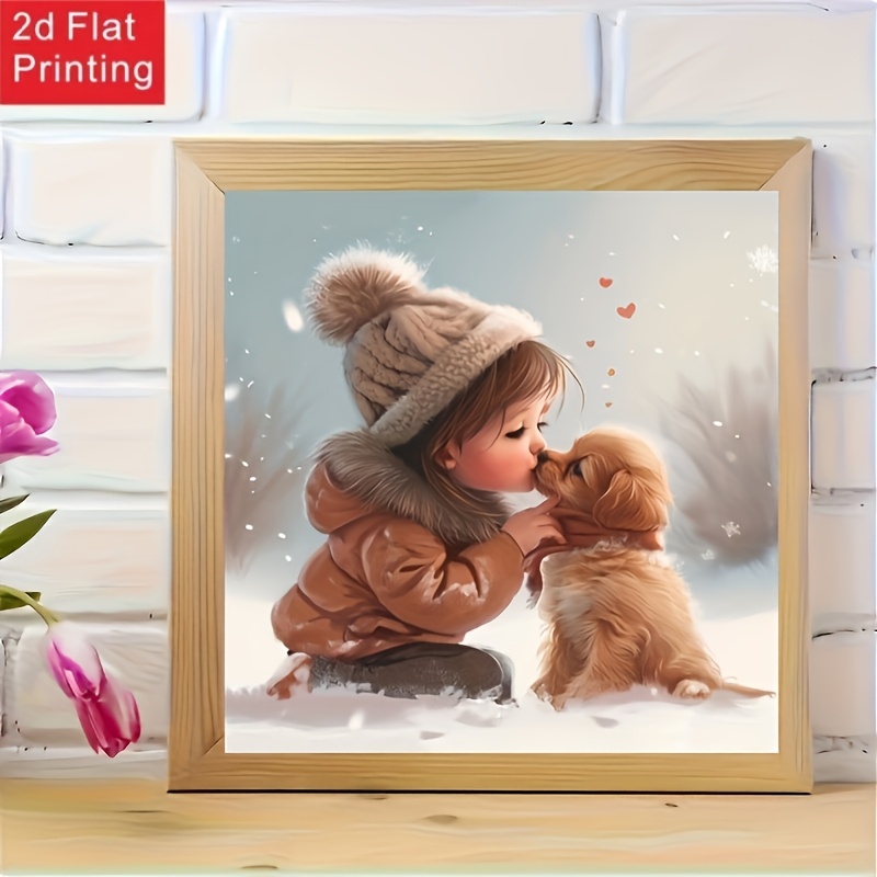 Image of Adult 5d Diamond Painting Kit, Canvas Set, Diy Handcraft Painting Of A Cute Puppy And Its Companion