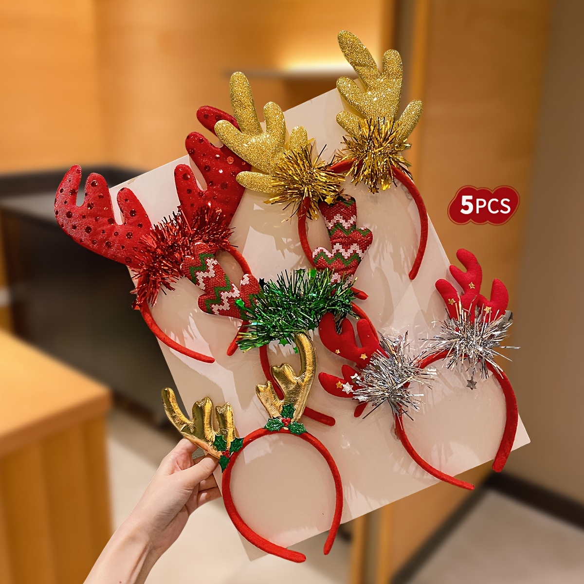 

Lemon 5pcs Colorful Christmas Headbands For Girls - Cute Accessories