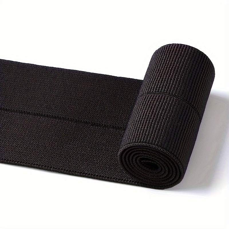 Image of 2-yard Long, 6cm Wide Ribbed Elastic Band, Folded In Half, For Waistbands, , Skirts, Headdresses, Shoe And Hat Decoration, And Diy Crafts