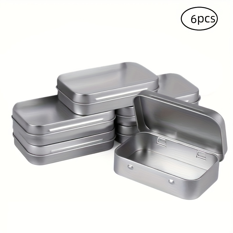 Traditional Aluminum Storage Box In A 6/10 Size With A Lid That And Closes - A Handy Rectangular Iron Container, Ideal For Small Items, Gift Card Storage, And Organization, Perfect For