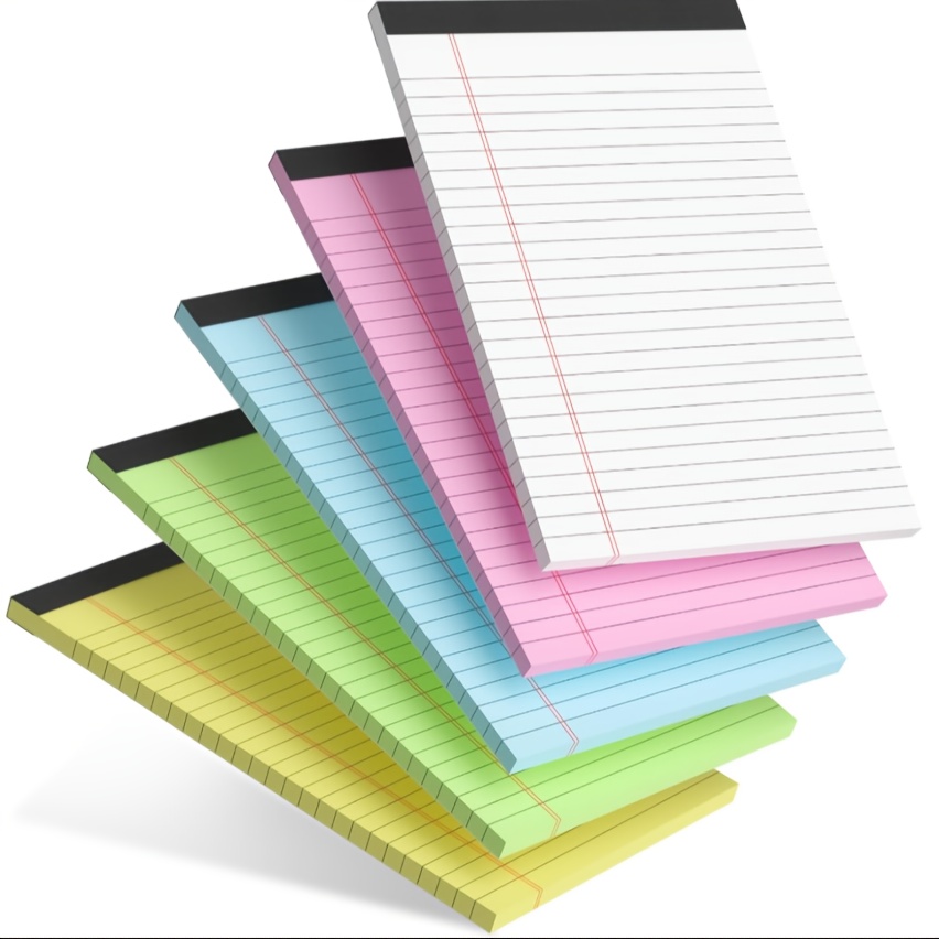 5pcs small note pad 5x8 notebook college ruled color legal pads paper notepads 5pcs study back writing pads 5 x 8 legal pads perforated narrow ruled pads of paper 0