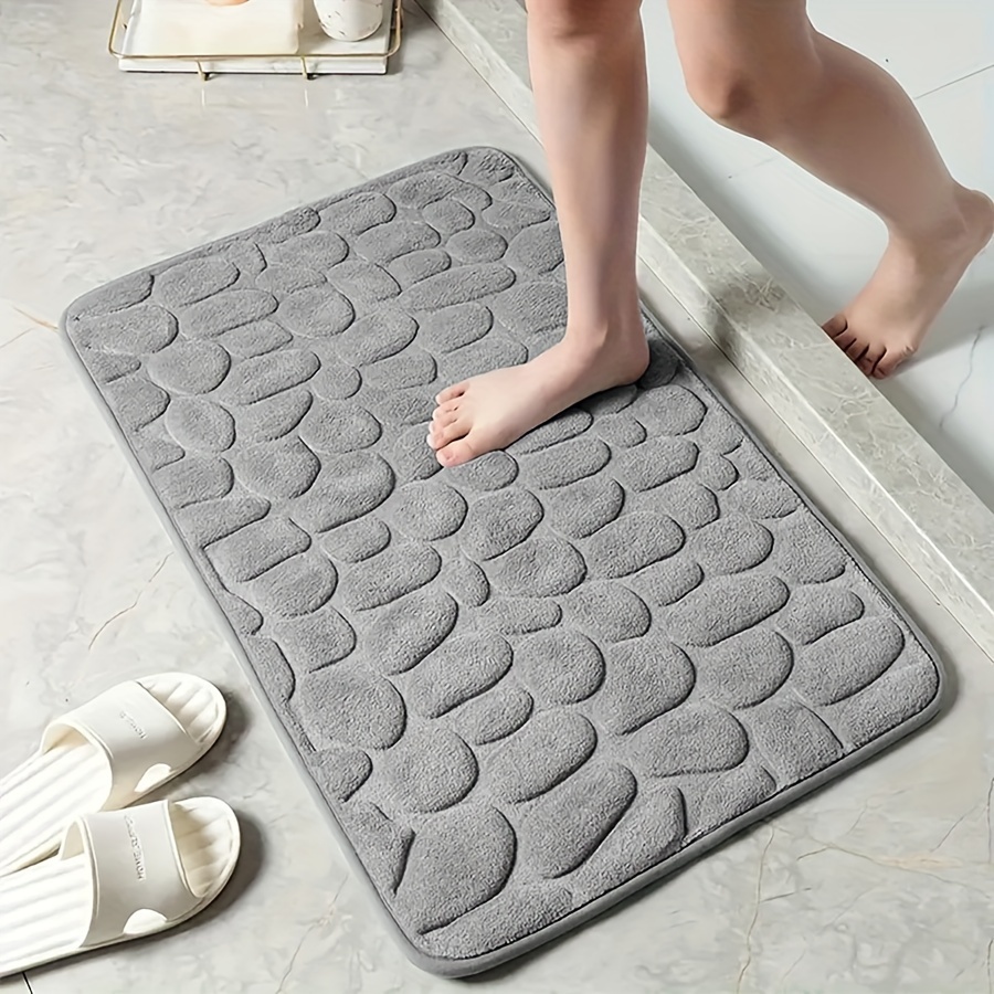 

1pc Non-slip Bathroom Mat, Soft And Absorbent, High-density Polyester, Anti-slip Shower Mat For Bathroom, Bathtub, Shower, And Home Decor