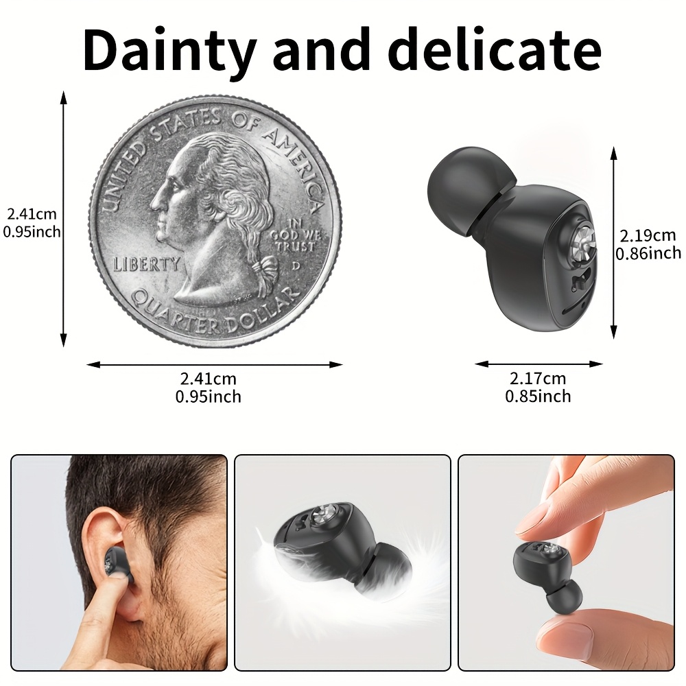 WEIYII Sound Amplifier Earphone Charging Box And High-performance Chip Hearing Amplifiers, USB Interface For Convenient Charging, Long Battery Life Lightweight And Comfortable Suitable For Meetings, Social Occasions, Daily Life