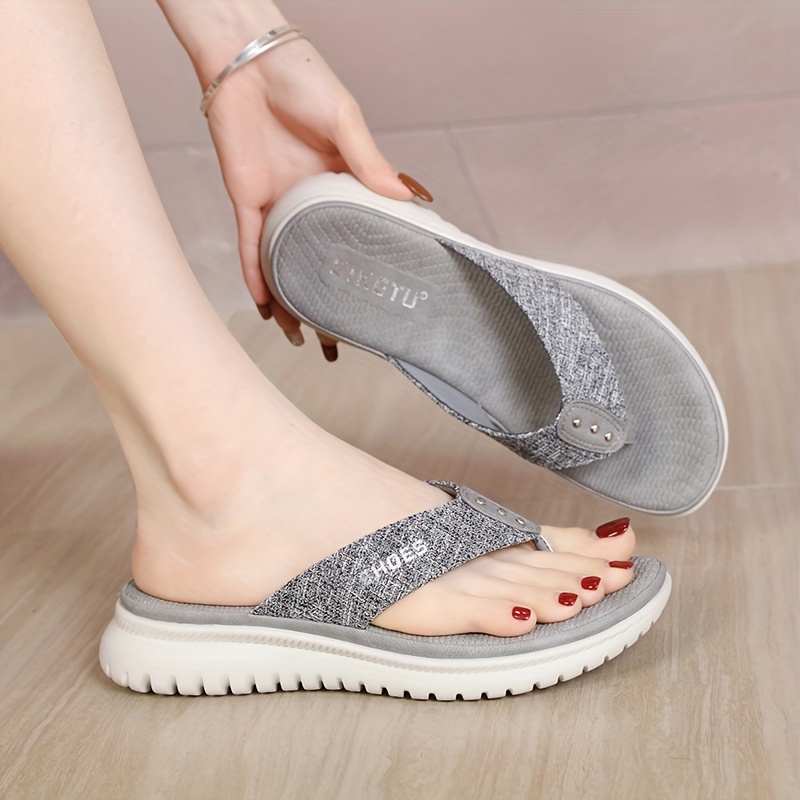 womens summer slide sandals casual open toe flip flops with arch support comfortable low heel fabric upper eva insole   in pink red blue black grey beige more sizes 35 42 strappy sandals Product details 6