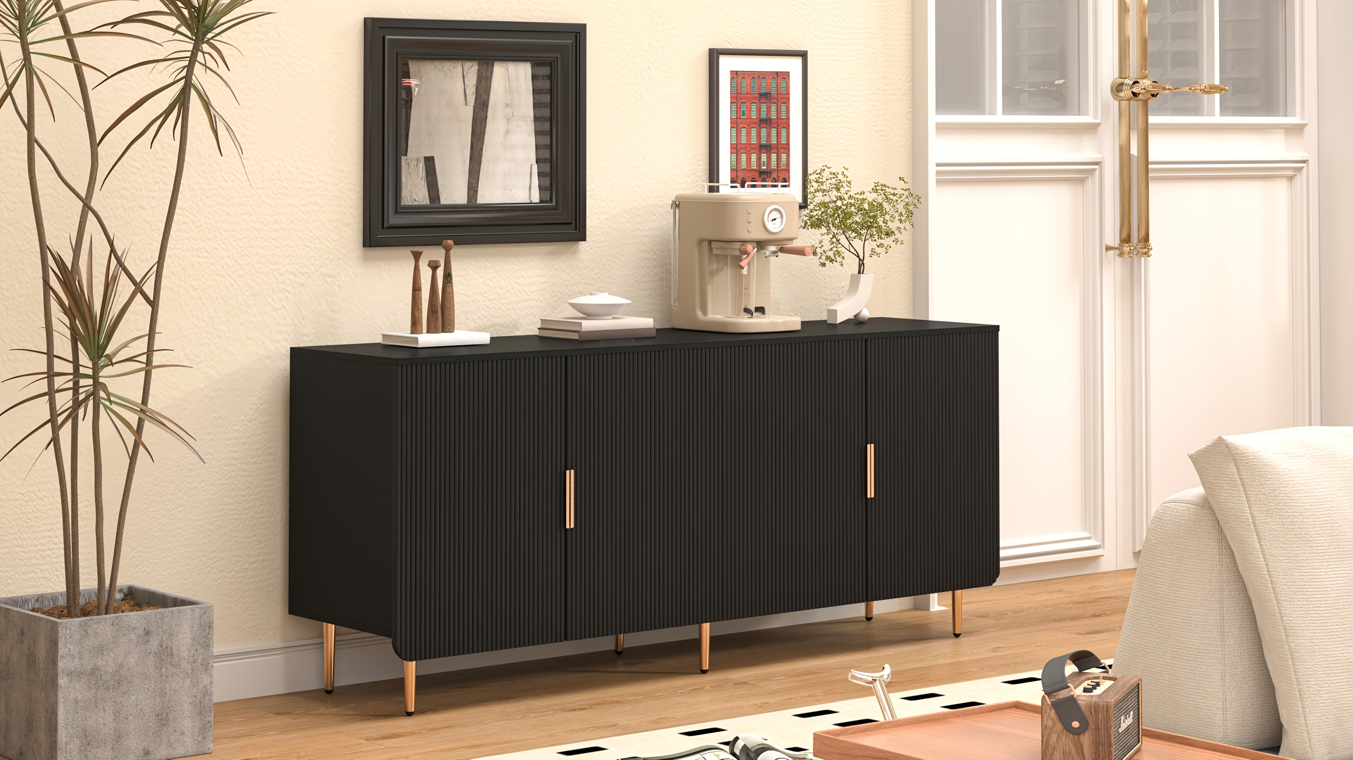 Modern Fluted Storage Sideboard 15 Modern Fluted Sideboard View