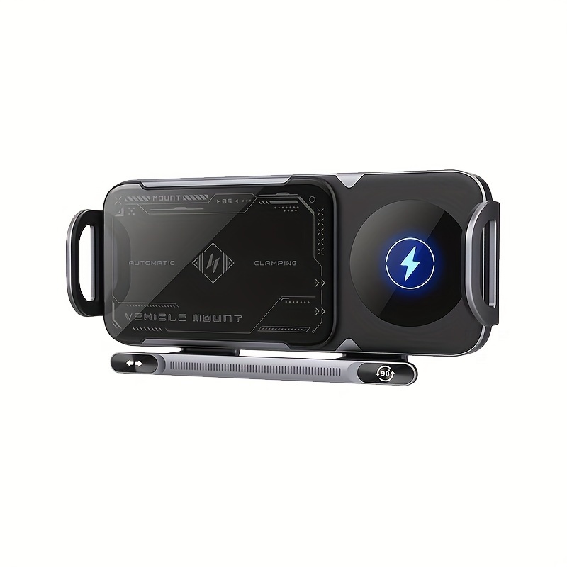 TEMU Wireless Charging Phone Holder Car Mount For Folding Screen/universal Smartphone, 90° Rotating Car Mount Output Power 15w, Super Vent Cell Phone