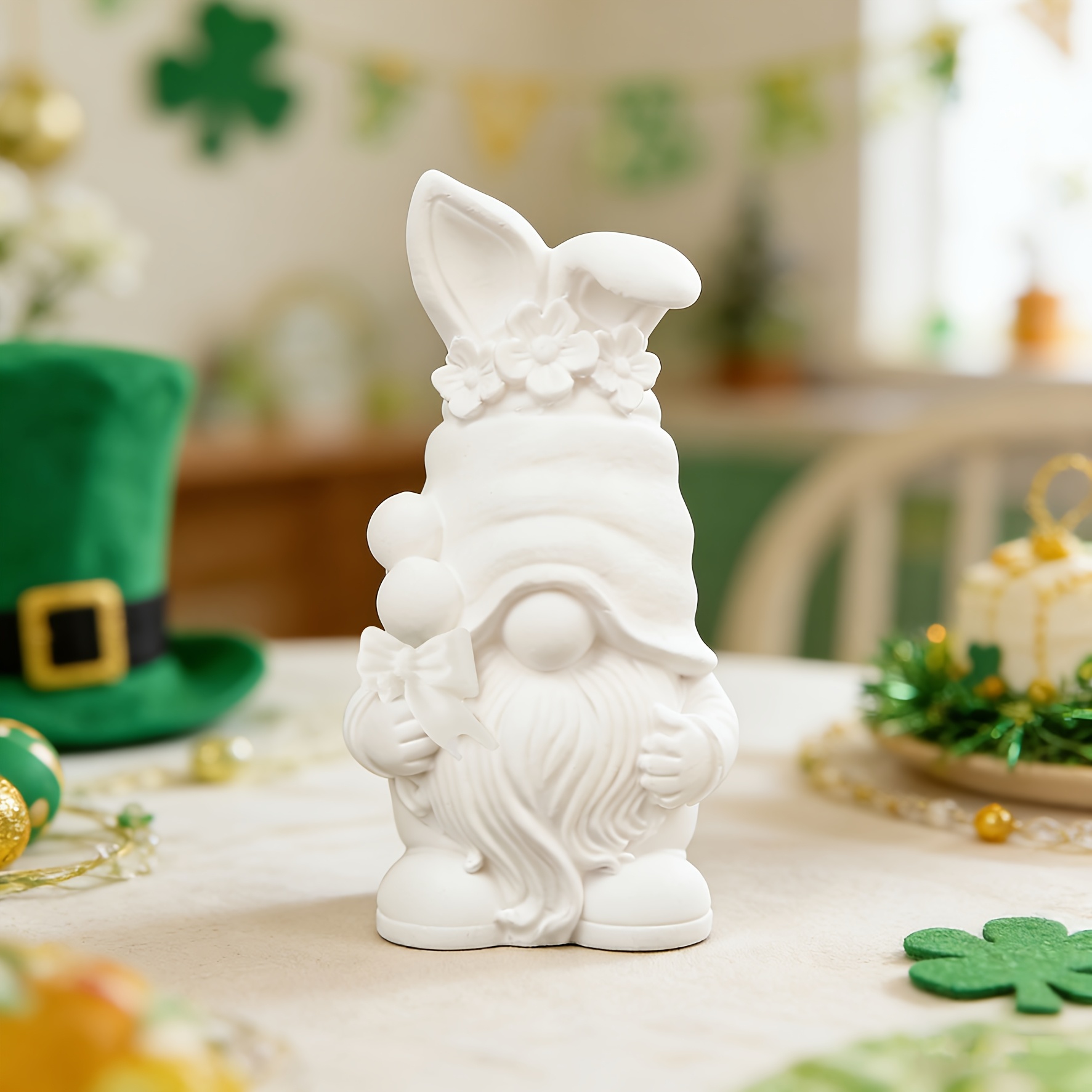 E-shop Ausschmückbares DIY-Set für Wichtel mit Hasenohren, leeres Ornament für 's Day & Ostern, kreatives handgemachtes Eltern-Kind-Geschenk, Mal-Set