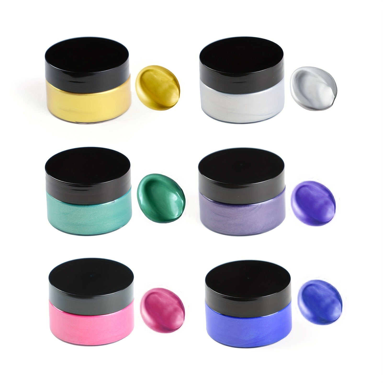 TEMU 8/6pcs Metallic Acrylic Paint Set, Iridescent Paint Set, 1.69 Oz/jar, Chalk Paste Paint Metallic, Metallic Paint For Crafts Color-shifting Glass