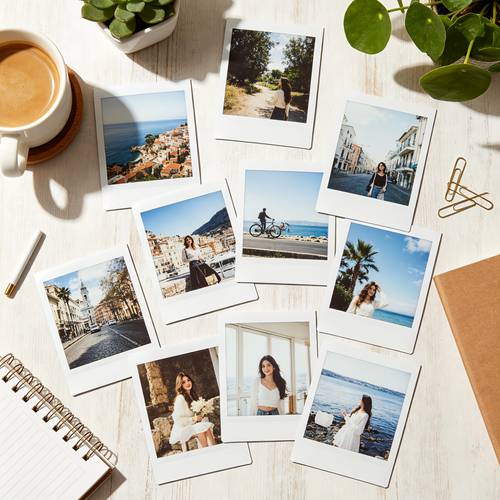 2d flat 10pcs pack custom polaroid photo paper suitable for home decor instant photo printing for walls fridge magnets scrapbooking albums compatible for smartphones tablets cameras diy albums birthday gifts christmas gifts no frame