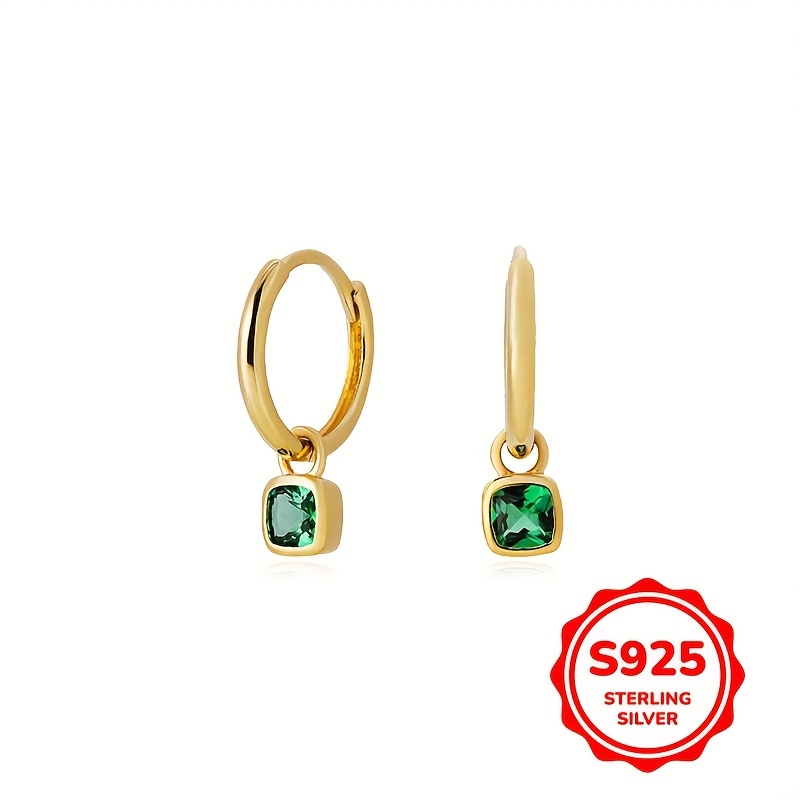TEMU Aibelopy 1 Pair, S925 Sterling Vintage Geometric Synthetic Zirconia Dangle Earrings, Fashion Jewelry Gift For Women, Suitable For And Teacher's Day/back To School/graduation Season