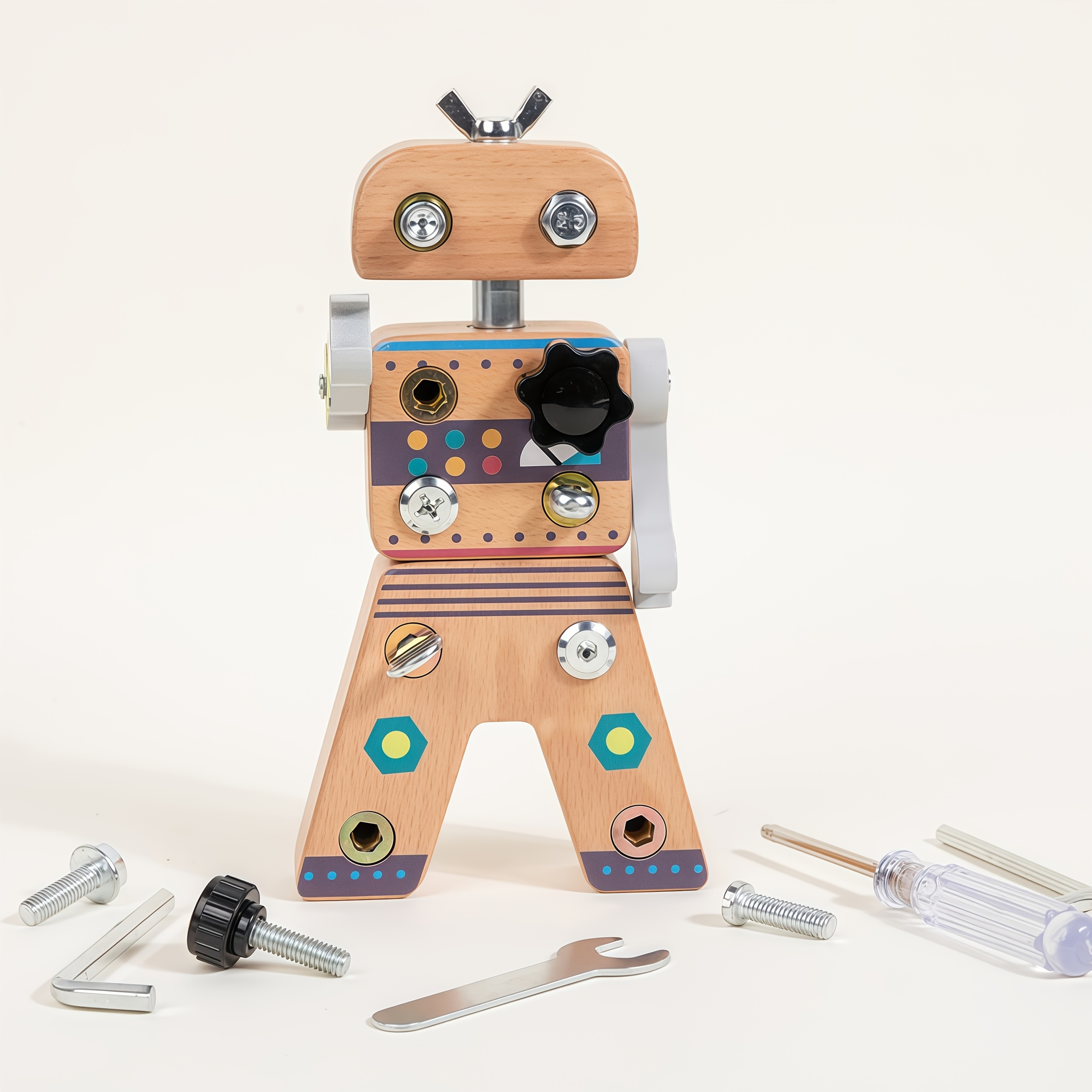 Wooden Screw Robot Assembly Toy for Kids