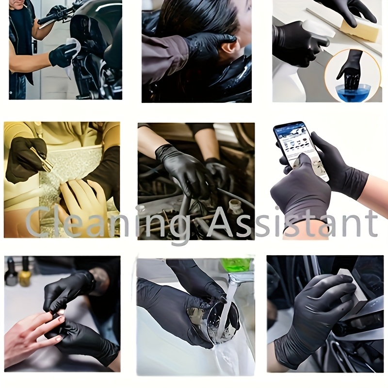 Heavy-Duty Gloves, 20/40/100 Black Nitrile Gloves, Anti-Slip Textured Fingertip Gloves, Disposable Nitrile Gloves, Suitable for Cleaning, Dishwashing, Kitchen Cleaning: Home Cleaning Gloves