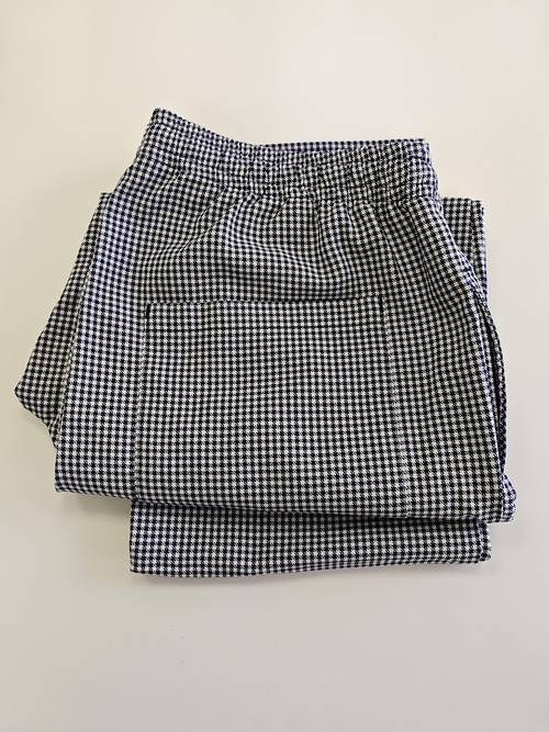 herren klassische blau-weiß karierte kochhosen - bequeme passform, kordelzugbund, maschinenwaschbar, 65/35 poly-baumwollmischung, leichter 200gsm stoff mit seit- & rückentaschen, lässiges & funktionales design