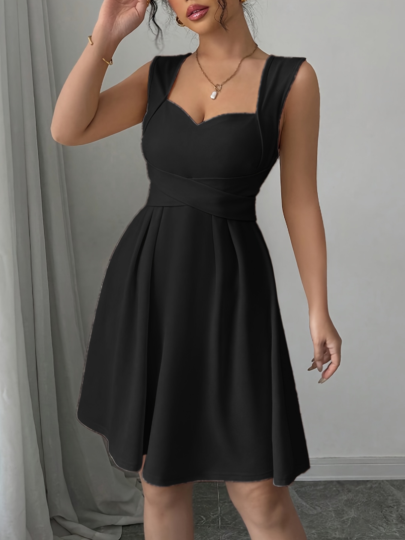 robe mi longue noire à épaules dénudées femme Temu Switzerland