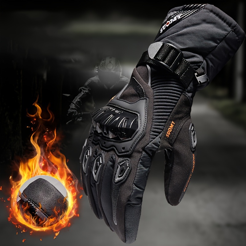 

Gants de moto pour hommes, gants d'équitation en polyester, gants de course chauds pour et l'hiver, équipement de motard, tissés à , lavables, fermeture à cordon, source d'alimentation